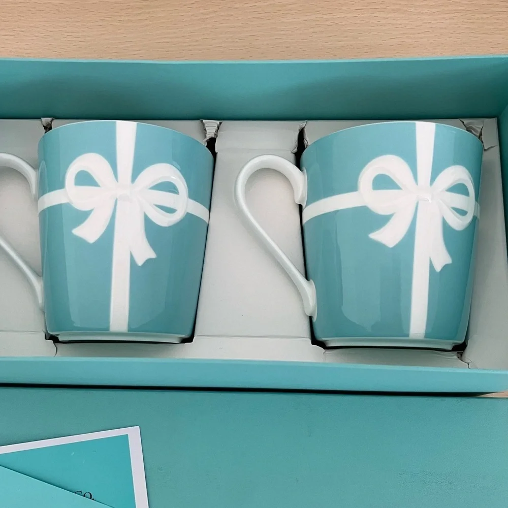 Tiffany & Co. Blue and White Ribbon Mug Set,Box,cards,Collectible Retired BNWOT - Picture 15 of 15